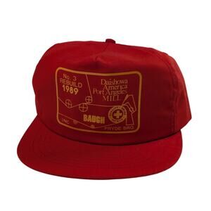 Vintage Port Angeles Washington Daishowa America Mill Red 80s Trucker Hat